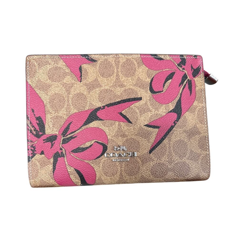 Coach Slim Crossbody Bag Optional Chain in Signature Canvas with Bow Print | NWT